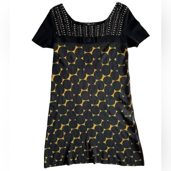 TWIN Set Simona Barbieri 100% wool dress size S knitted circle pattern - Picture 2 of 10